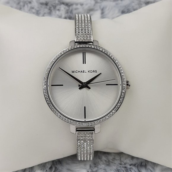 Michael Kors Accessories - Michael Kors Jaryn Pavé Silver-Tone Watch - Silver